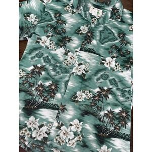 KYs Hawaiian Shirt Mens Large Floral Island Map Made in Hawaii Aloha Beach Camp‎